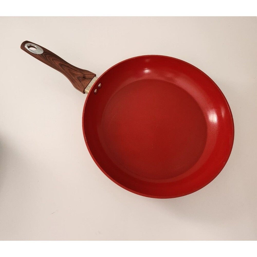 Phantom Chef 12-Inch Non Stick Fry Pan Aluminum Red Used